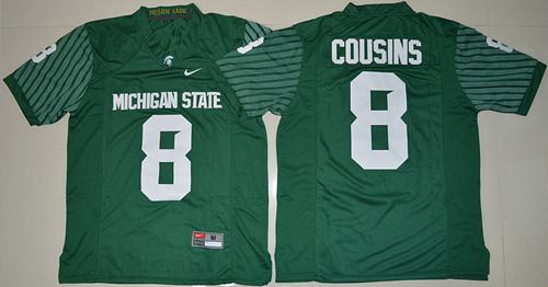 Spartans 8 Kirk Cousins Green Limited Stitched NCAA Jersey