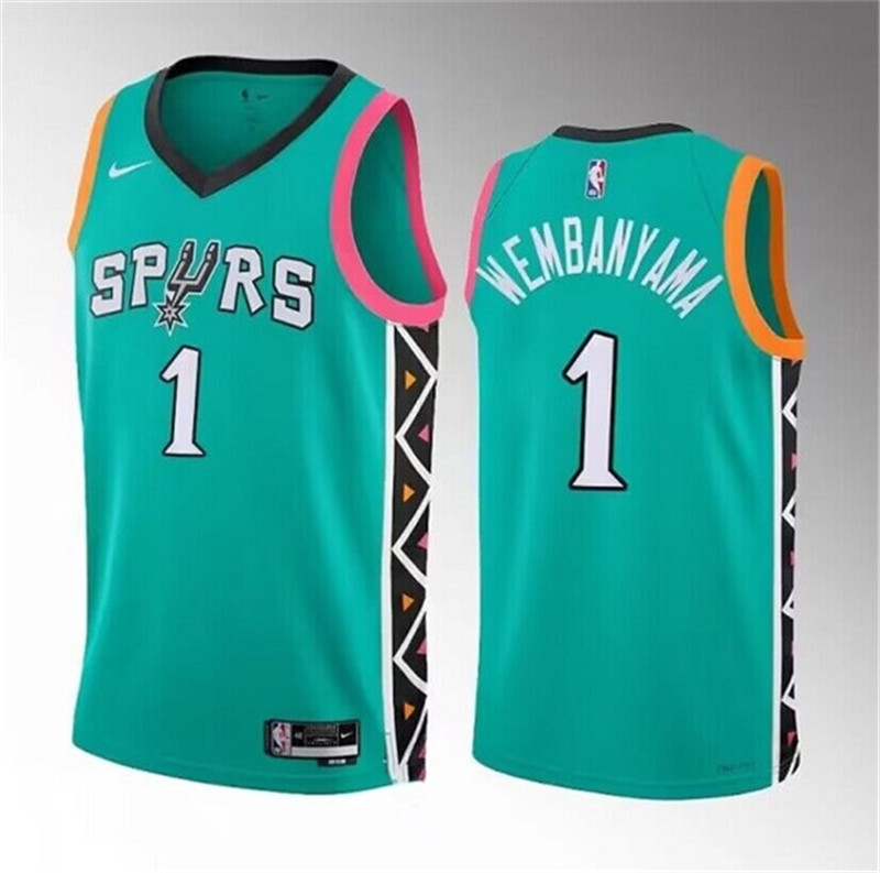 Spurs 1 Victor Wembanyama Teal Nike 2022 23 Association Edition Swingman Jersey