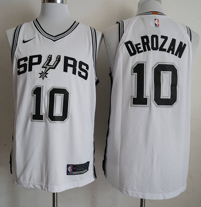 Spurs 10 DeMar DeRozan White 2018 19  Authentic Jersey