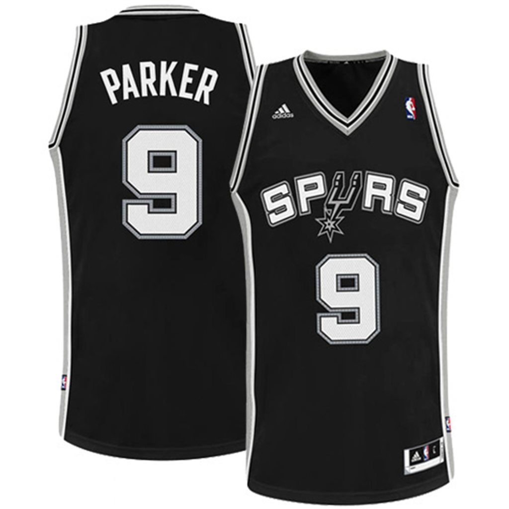San Antonio Spurs #9 Tony Parker Revolution 30 Swingman Black Jersey