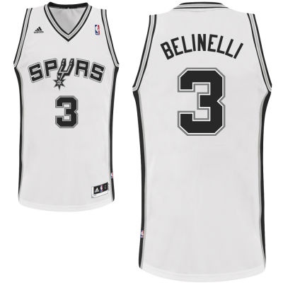 San Antonio Spurs #3 Marco Belinelli Revolution 30 Swingman Home White Jersey