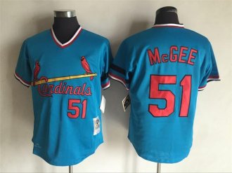 St. Louis Cardinals Mens Jerseys 51 Willie McGee Throwback Baseball Jersey