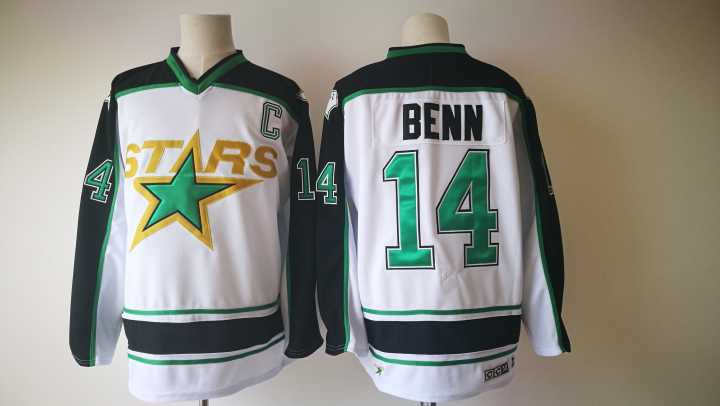 Stars 14 Jamie Benn White CCM Jersey