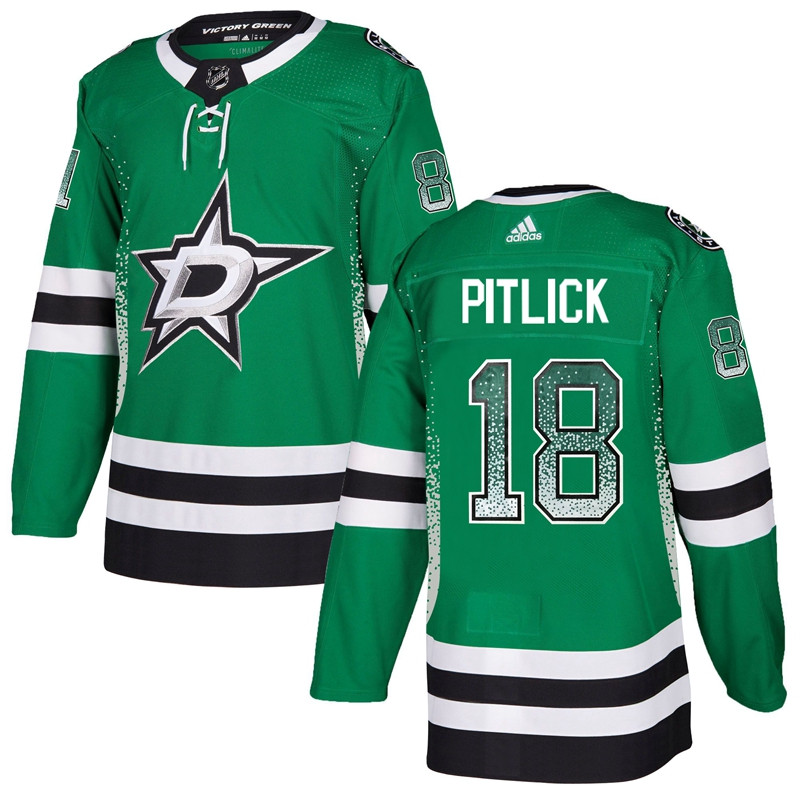 Stars 18 Tyler Pitlick Green Drift Fashion  Jersey