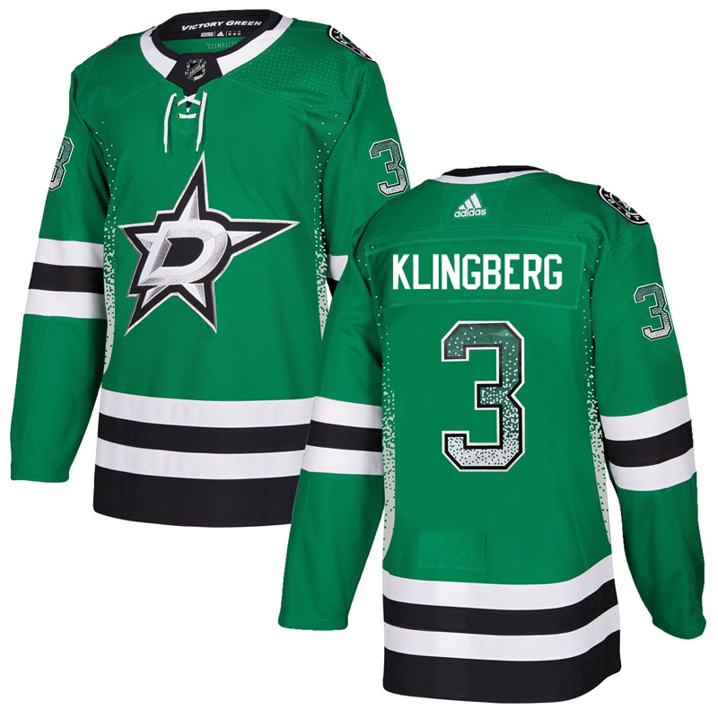 Stars 3 John Klingberg Green Drift Fashion  Jersey