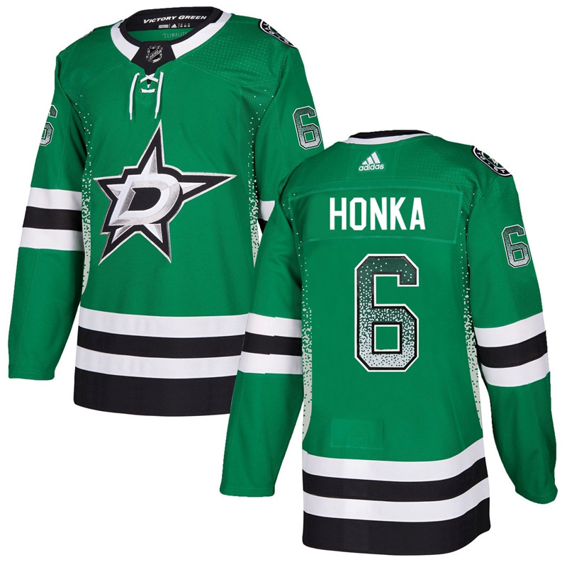 Stars 6 Julius Honka Green Drift Fashion  Jersey