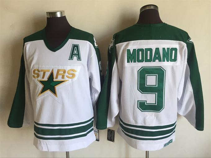 Stars 9 Mike Modano White CCM Jersey