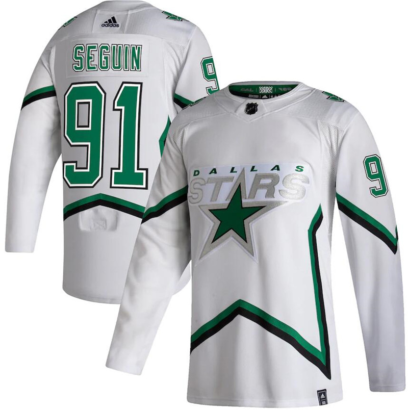 Stars 91 Tyler Seguin White 2020 21 Reverse Retro Adidas Jersey