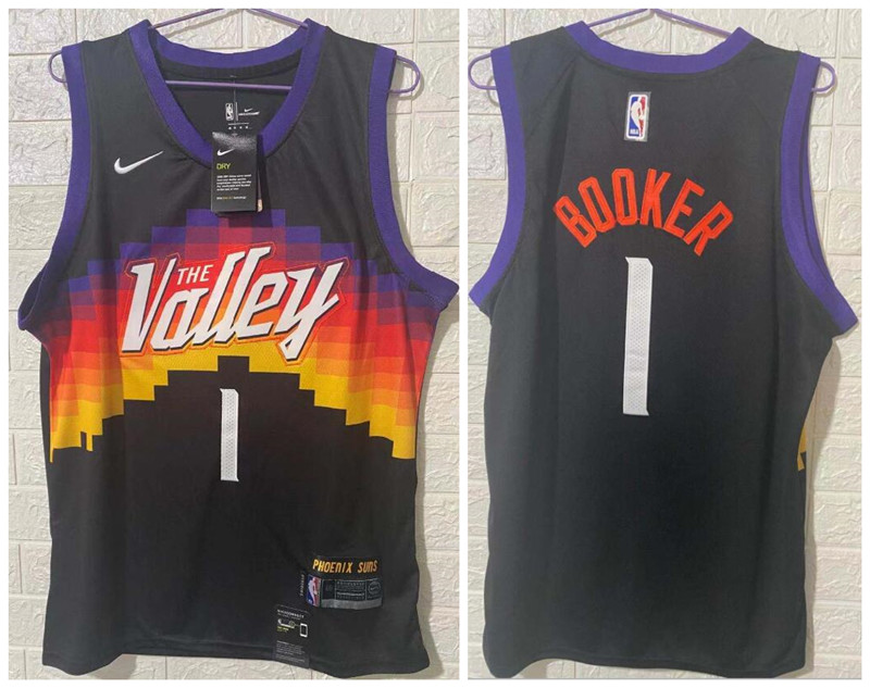 Suns 1 Devin Booker Black 2020 21 City Edition Swingman jersey