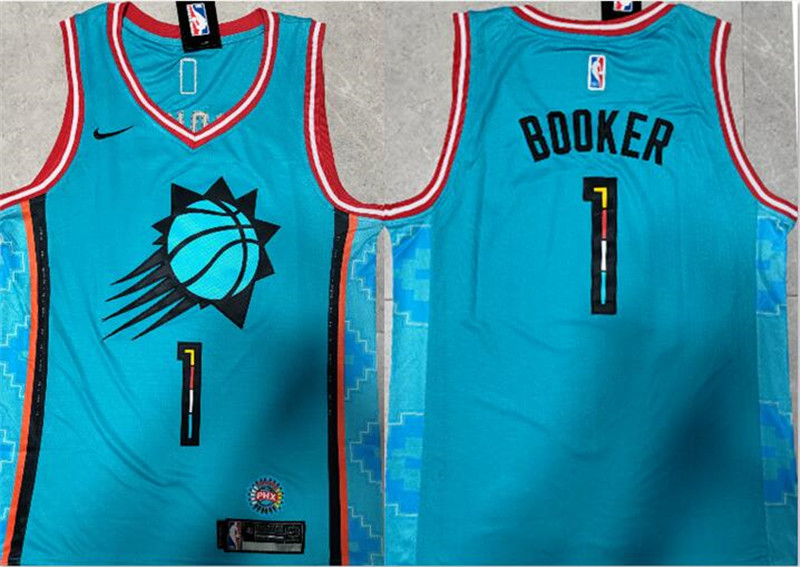 Suns 1 Devin Booker Blue 2023 Nike City Edition Swingman Jersey