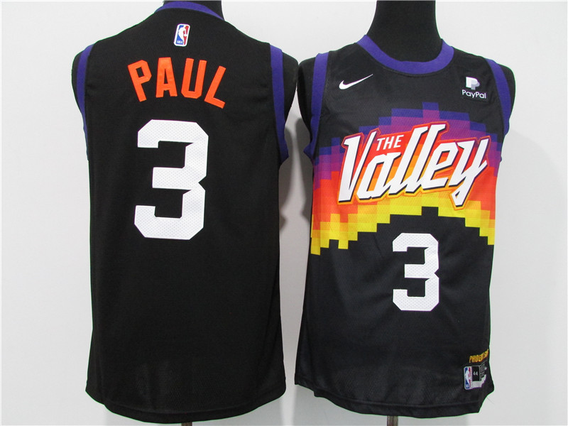 Suns 3 Chris Paul Black Nike 2020 21 City Edition Swingman Jersey