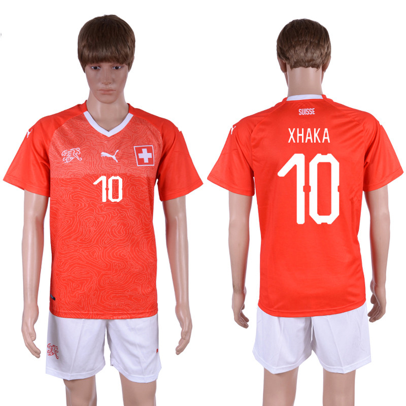 Switzerland 10 XHAKA Home 2018 FIFA World Cup Soccer Jersey