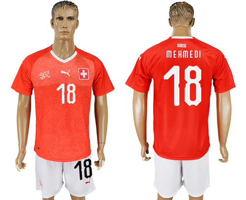 Switzerland 18 MEHMEDI Home 2018 FIFA World Cup Soccer Jersey