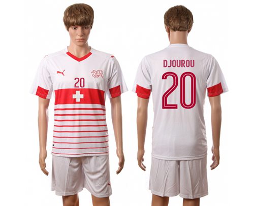 Switzerland 20 Djourou Away Soccer Country Jersey