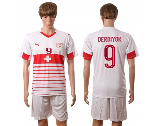 Switzerland 9 Derdiyok Away Soccer Country Jersey