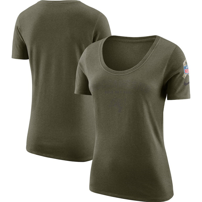 Tampa Bay Buccaneers  Women's Salute to Service Legend Scoop Neck T Shirt Olive