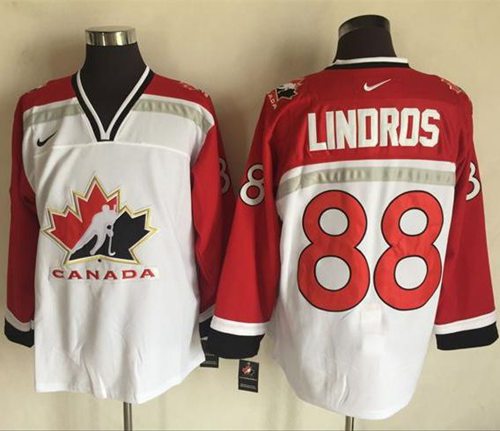Team CA 88 Eric Lindros White Red  Throwback Stitched NHL Jersey