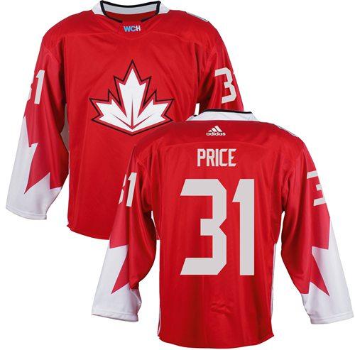 Team Canada 31 Carey Price Red 2016 World Cup Stitched NHL Jersey