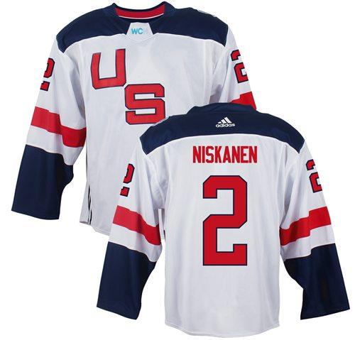 Team USA 2 Matt Niskanen White 2016 World Cup Stitched NHL Jersey