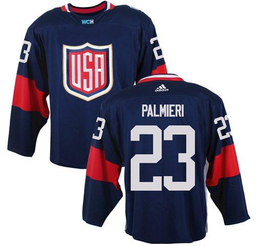 Team USA 23 Kyle Palmieri Navy Blue 2016 World Cup Stitched NHL Jersey