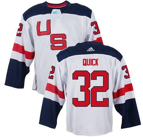 Team USA 32 Jonathan Quick White 2016 World Cup Stitched NHL Jersey