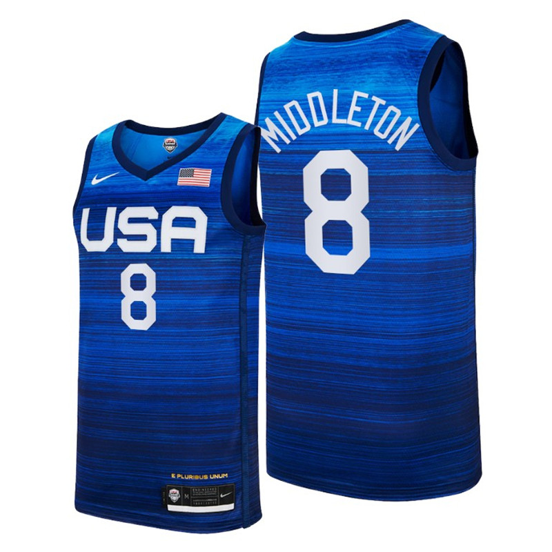 Team USA 8 Middleton Navy 2021 Olympics Basketball Swingman Jersey