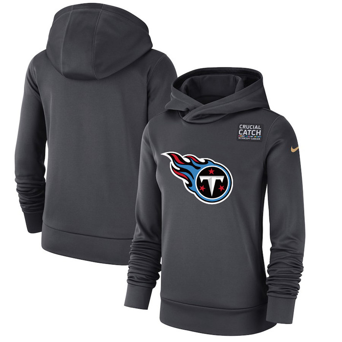 Tennessee Titans Anthracite Women's  Crucial Catch Performance Hoodie