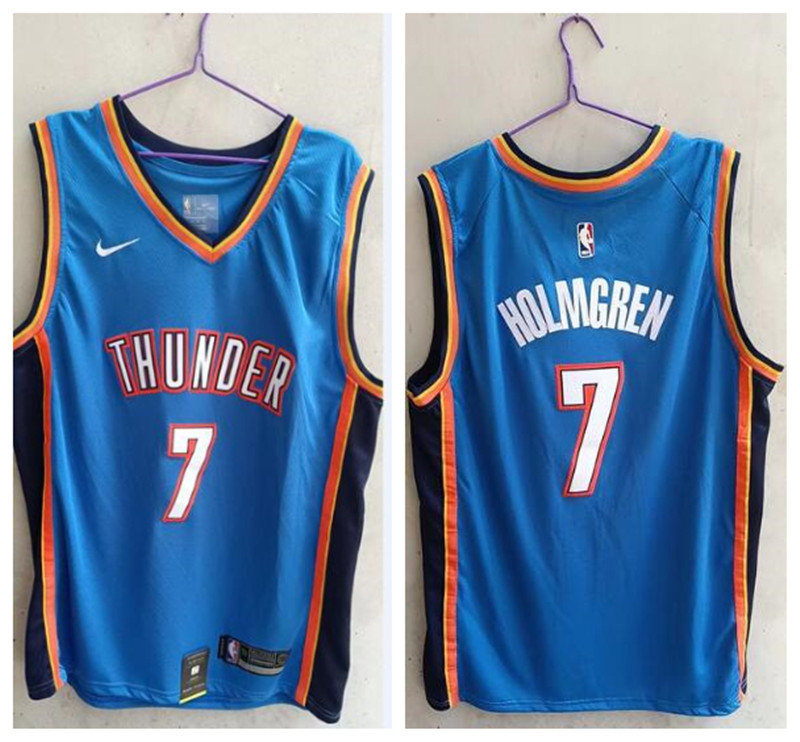 Thunder 7 Chet Holmgren Blue Nike 2022 NBA Draft Swingman Jersey