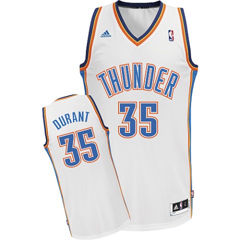 Kevin Durant Oklahoma City Thunder #35 Revolution 30 Swingman White Jersey