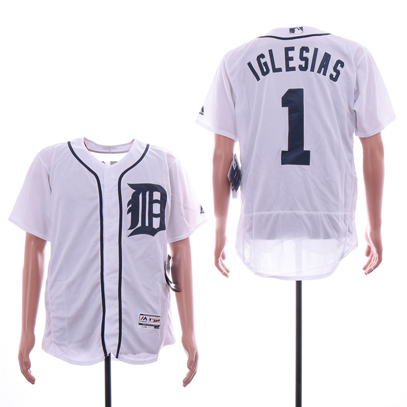 Tigers 1 Jose Iglesias White Flexbase Jersey