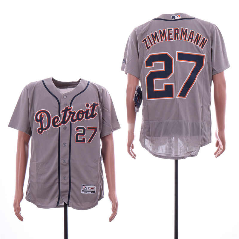 Tigers 27 Jordan Zimmermann Gray Flexbase Jersey