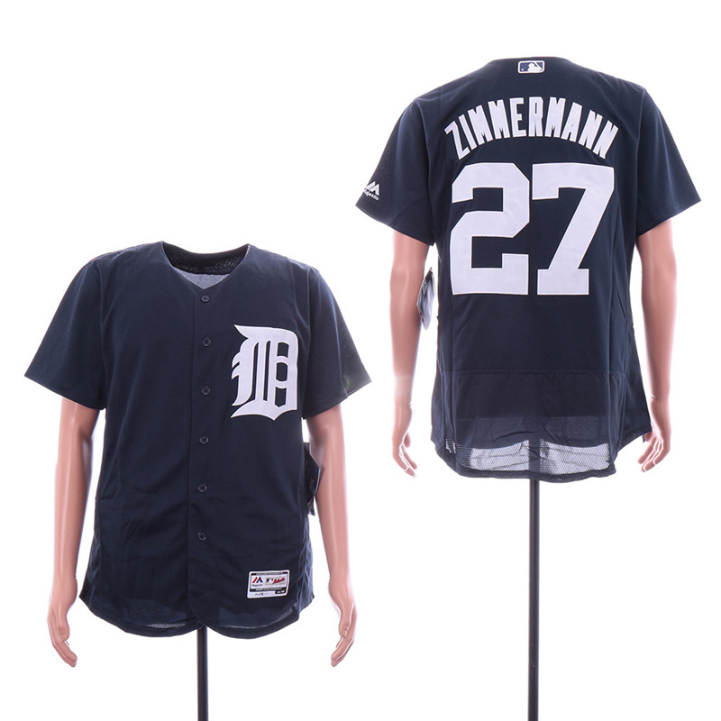 Tigers 27 Jordan Zimmermann Navy Flexbase Jersey