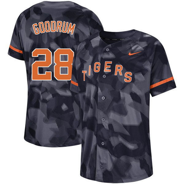 Tigers 28 Niko Goodrum Royal Camo Fashion Jersey