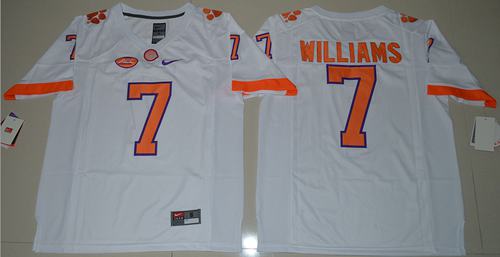 Tigers 7 Mike Williams White Limited Stitched NCAA Jersey
