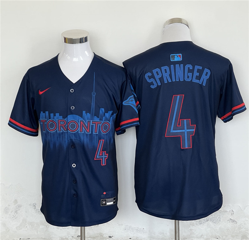 Toronto Blue Jays George Springer 4 Nike Navy 2024 City Connect Limited Player Jersey
