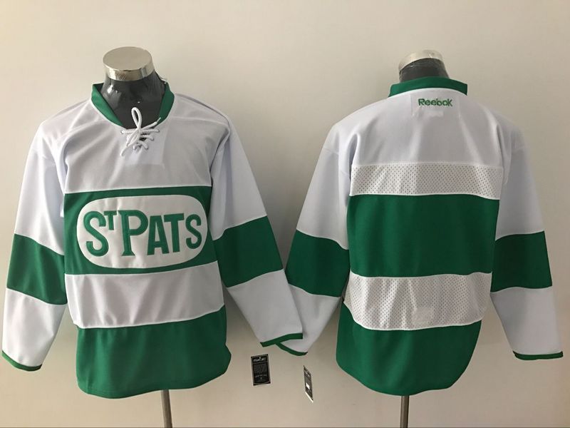 Toronto Maple Leafs White Green St Patrick Day Stitched NHL Jersey