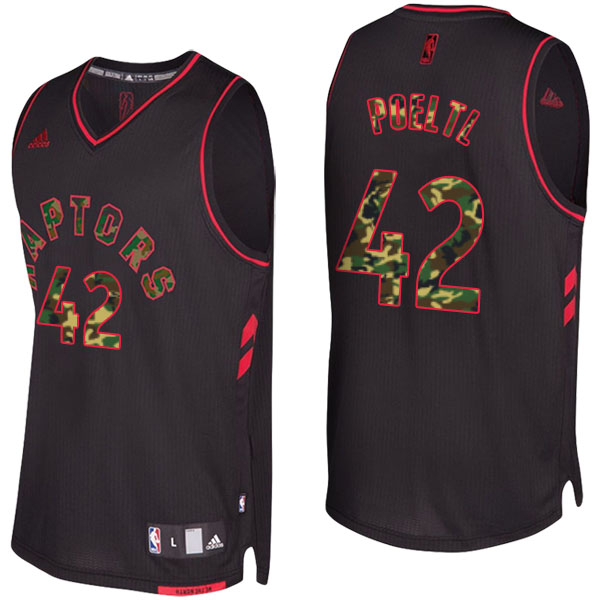 Toronto Raptors Jakob Poeltl Camo Fashion Swingman Black Jersey