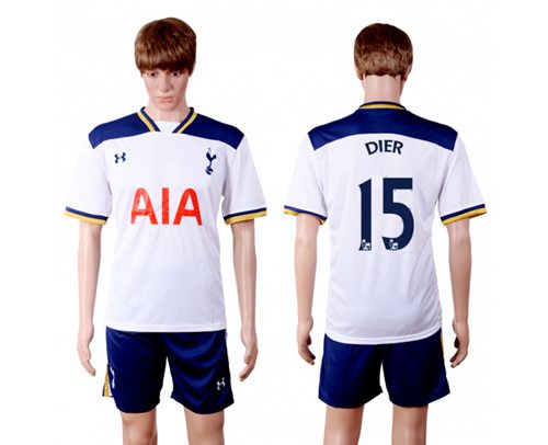 Tottenham Hotspur 15 Dier White Home Soccer Club Jersey