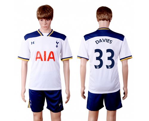 Tottenham Hotspur 33 Davies White Home Soccer Club Jersey