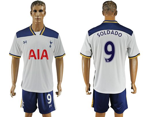 Tottenham Hotspur 9 Soldado White Home Soccer Club Jersey