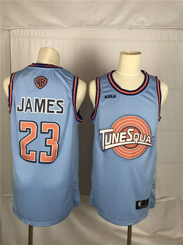 Tune Squad 23 Lebron James Blue Stitched Movie Basketball Jersey