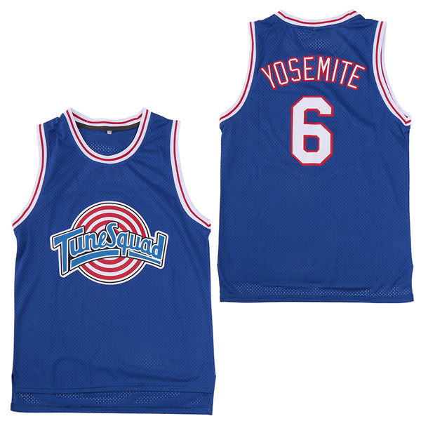 Tune Squad 6 Yosemite Blue Stitched Movie Basketball Jersey