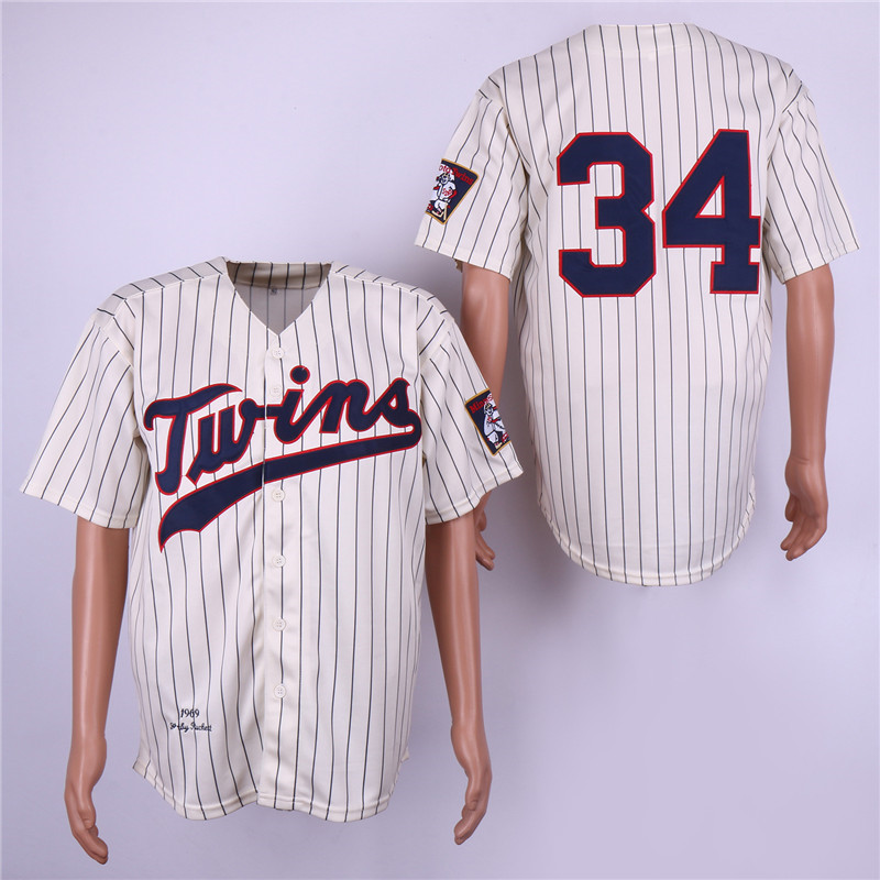 Twins 34 Kirby Puckett Cream 1969 Throwback Jersey