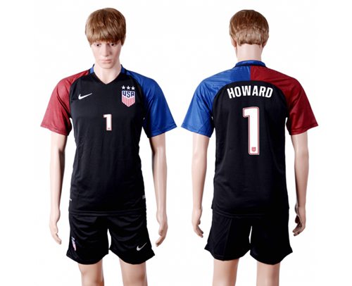 USA 1 Howard Away Three Star Soccer Country Jersey