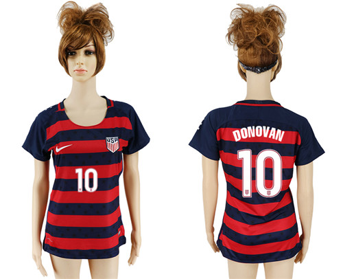 USA 10 DONOVAN 2017 CONCACAF Gold Cup Away Women Soccer Jersey