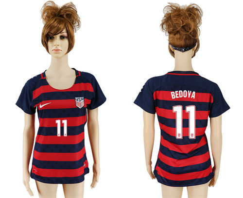 USA 11 BEDOYA 2017 CONCACAF Gold Cup Away Women Soccer Jersey