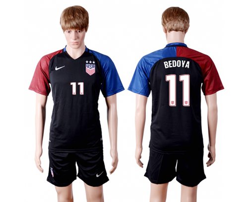 USA 11 Bedoya Away Three Star Soccer Country Jersey