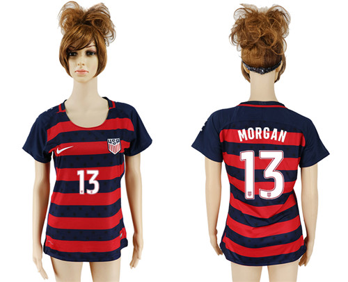 USA 13 MORGAN 2017 CONCACAF Gold Cup Away Women Soccer Jersey