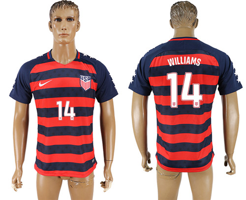 USA 14 WILLIAMS 2017 CONCACAF Gold Cup Away Thailand Soccer Jersey