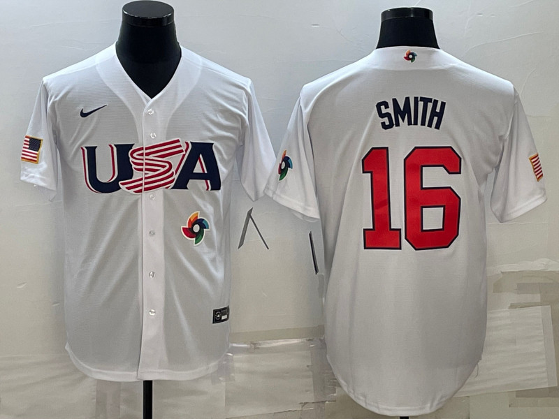 USA 16 Will Smith White Nike 2023 World Baseball Classic Jersey